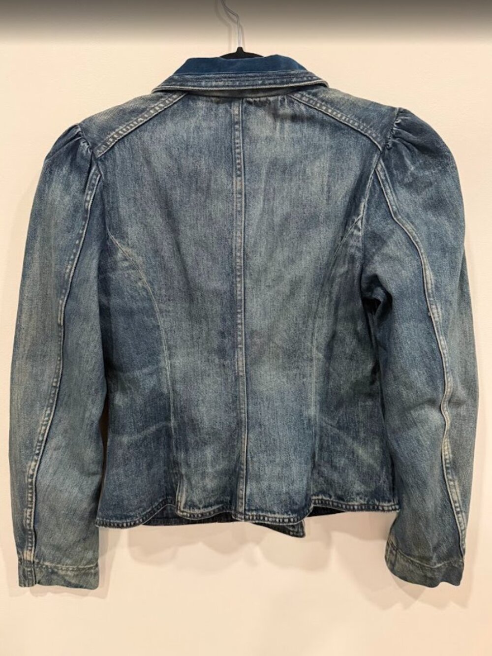 RALPH LAUREN RRL - Velvet-Collar Indigo Denim Jacket - Picture 2 of 4